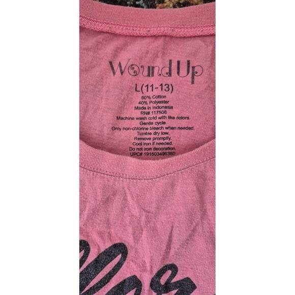 Wound Up Pink Graphic Tee Bundle Allergic to Mornings Karma Womens L and XXL 2