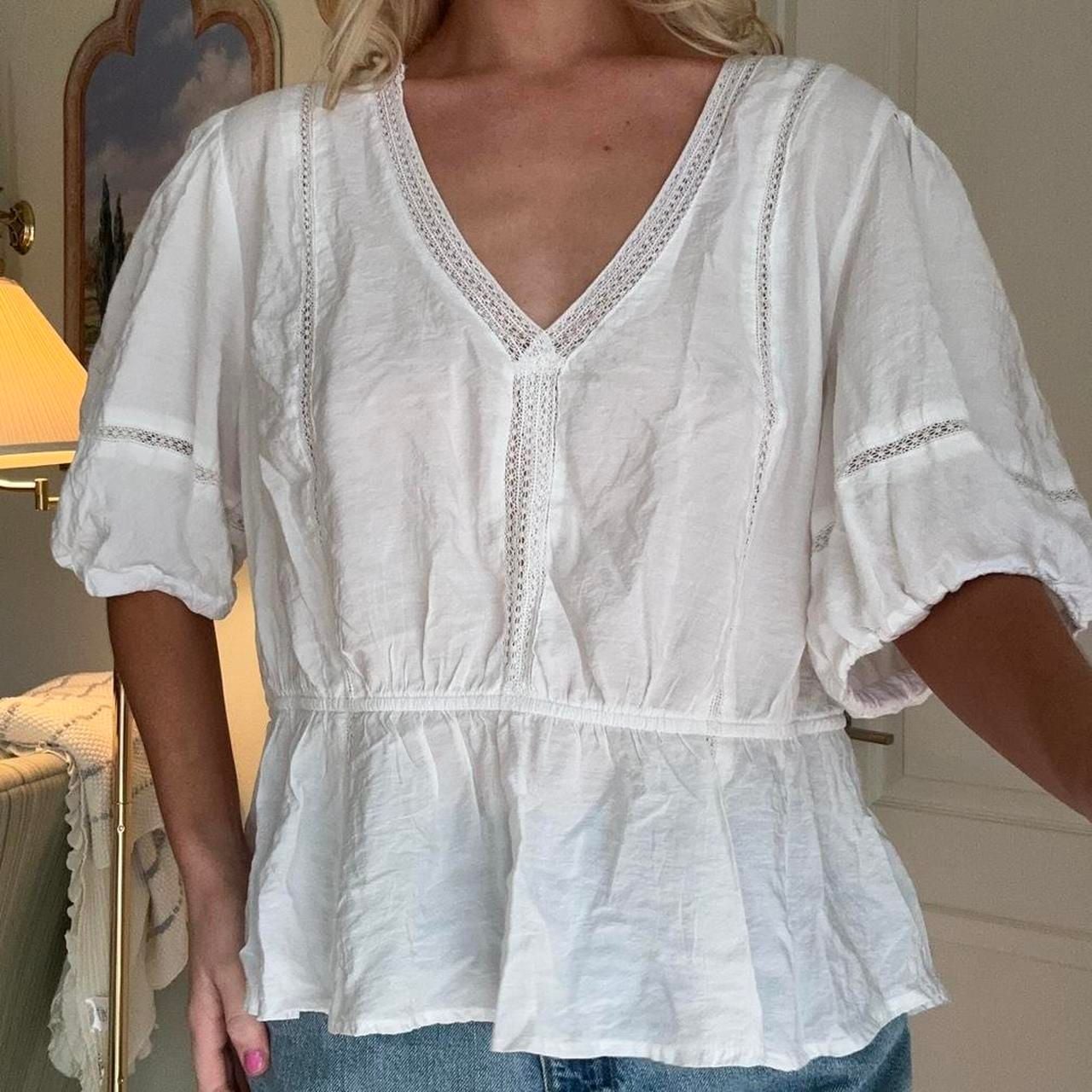 a.n.a a new approach White Babydoll Cottage Blouse XXL 4