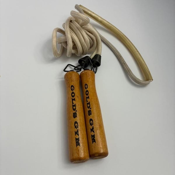 Vintage Gold's Gym Wooden Handle Jump Rope