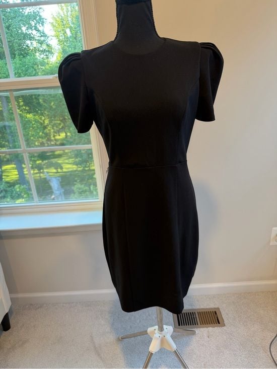 Express Black Puff Sleeve Midi Dress Size M 7