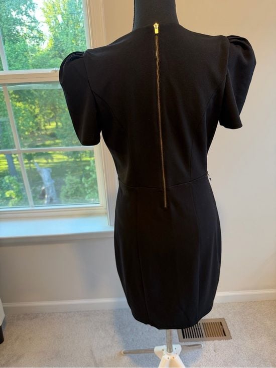 Express Black Puff Sleeve Midi Dress Size M 9