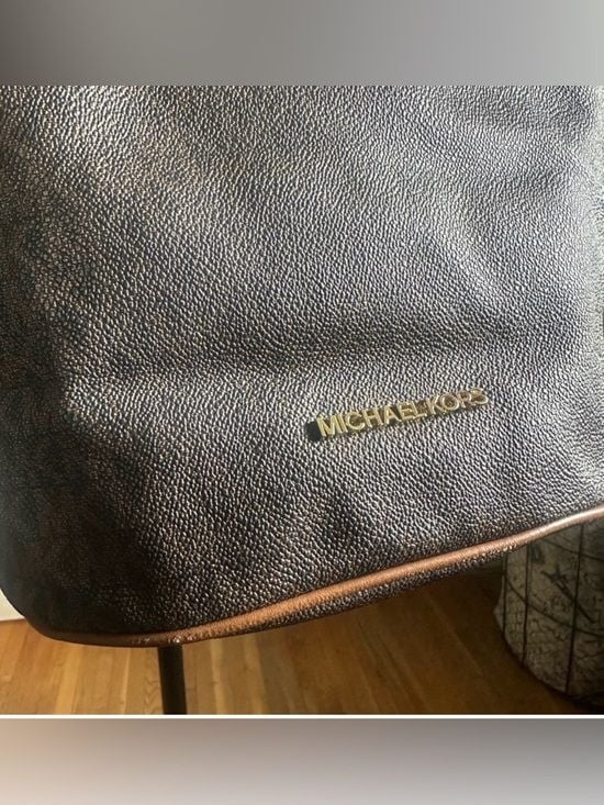 Michael Kors Brown Saffiano Leather Shoulder Tote Bag Large MK Purse 7