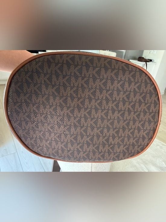 Michael Kors Brown Saffiano Leather Shoulder Tote Bag Large MK Purse 8