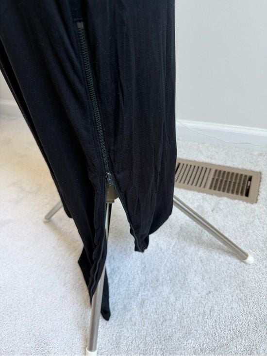 BCBGeneration Black Mesh Stripe Sleeveless Maxi Dress XS 7