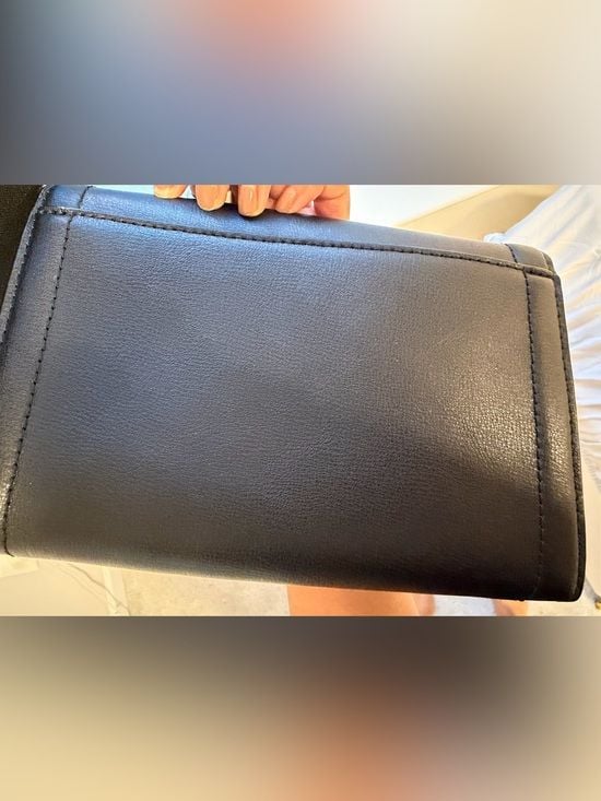 Black Michael Kors Leather Crossbody Wallet Gold Chain Evening Bag Purse 7