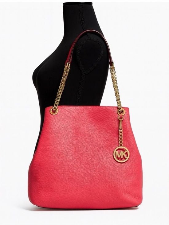 Authentic Michael Kors red leather shoulder bag true statement piece. 10