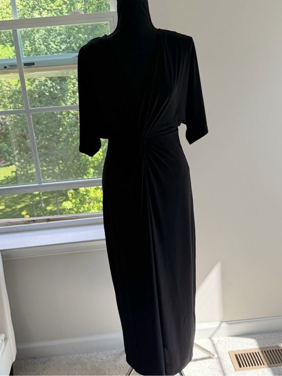 Express Black Twist Front Midi Dress Size S 3