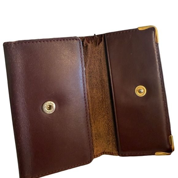 Cartier Brown Leather Wallet with Gold Corners 3