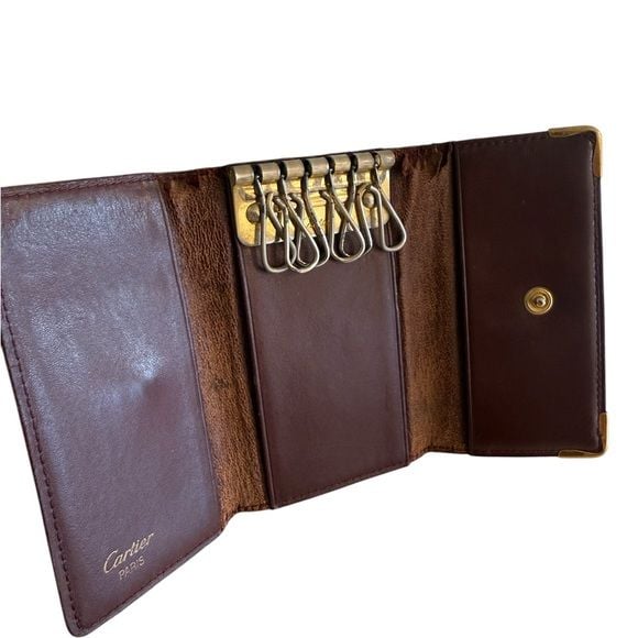 Cartier Brown Leather Wallet with Gold Corners 4