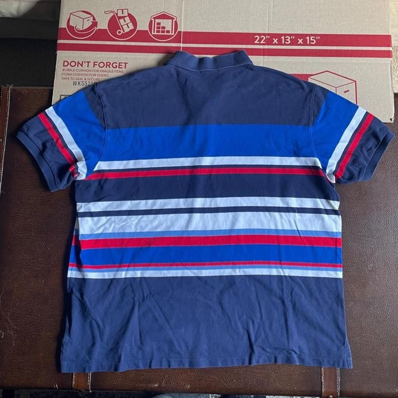 Polo Ralph Lauren Polo Shirt Mens 2XB Striped Mesh Blue Red White Colorblock
7