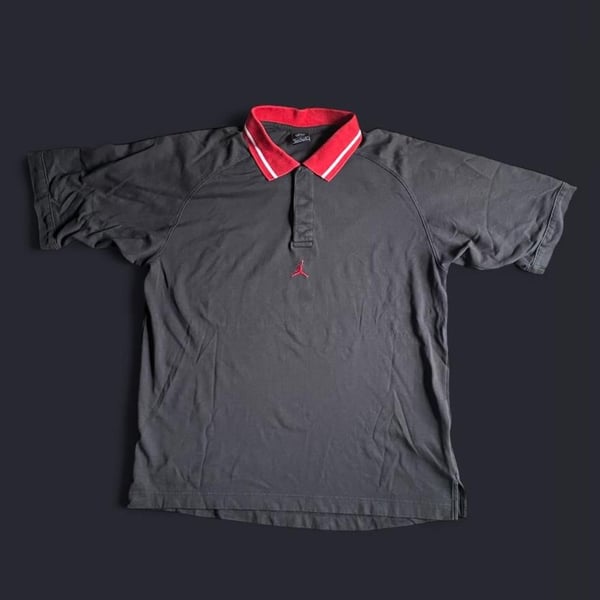 Air Jordan Polo Men’s Large Black Red Anniversary Bulls Shirt