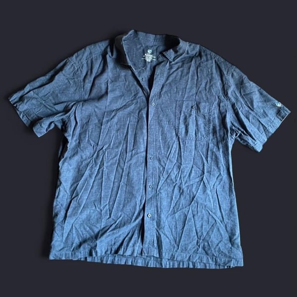 Kuhl Button Up Shirt Men’s XXL Navy Blue 2XL Hemp