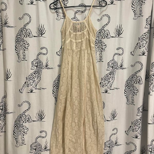 Raga Crochet Maxi Dress Tan