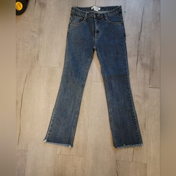 Storets Blue Straight Leg Jeans with Contrast Stitching 4