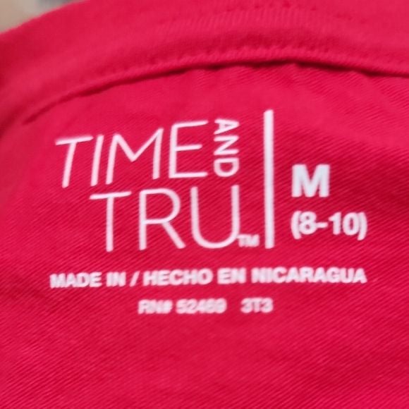 Time and Tru Women's Bright Red Short Sleeve Tee 4