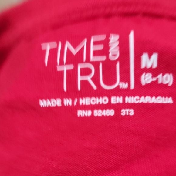 Time and Tru Women's Bright Red Short Sleeve Tee 5