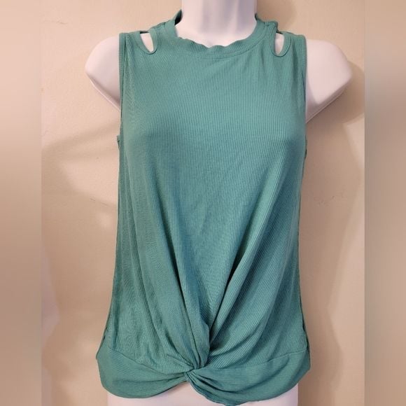 SHEIN Teal Twist Front Tank Top 2