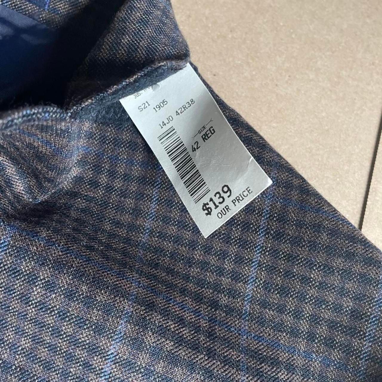 Jos A Bank Blazer 42R Linen Blend Slim Fit Brrr Comfort Glen Plaid New 4