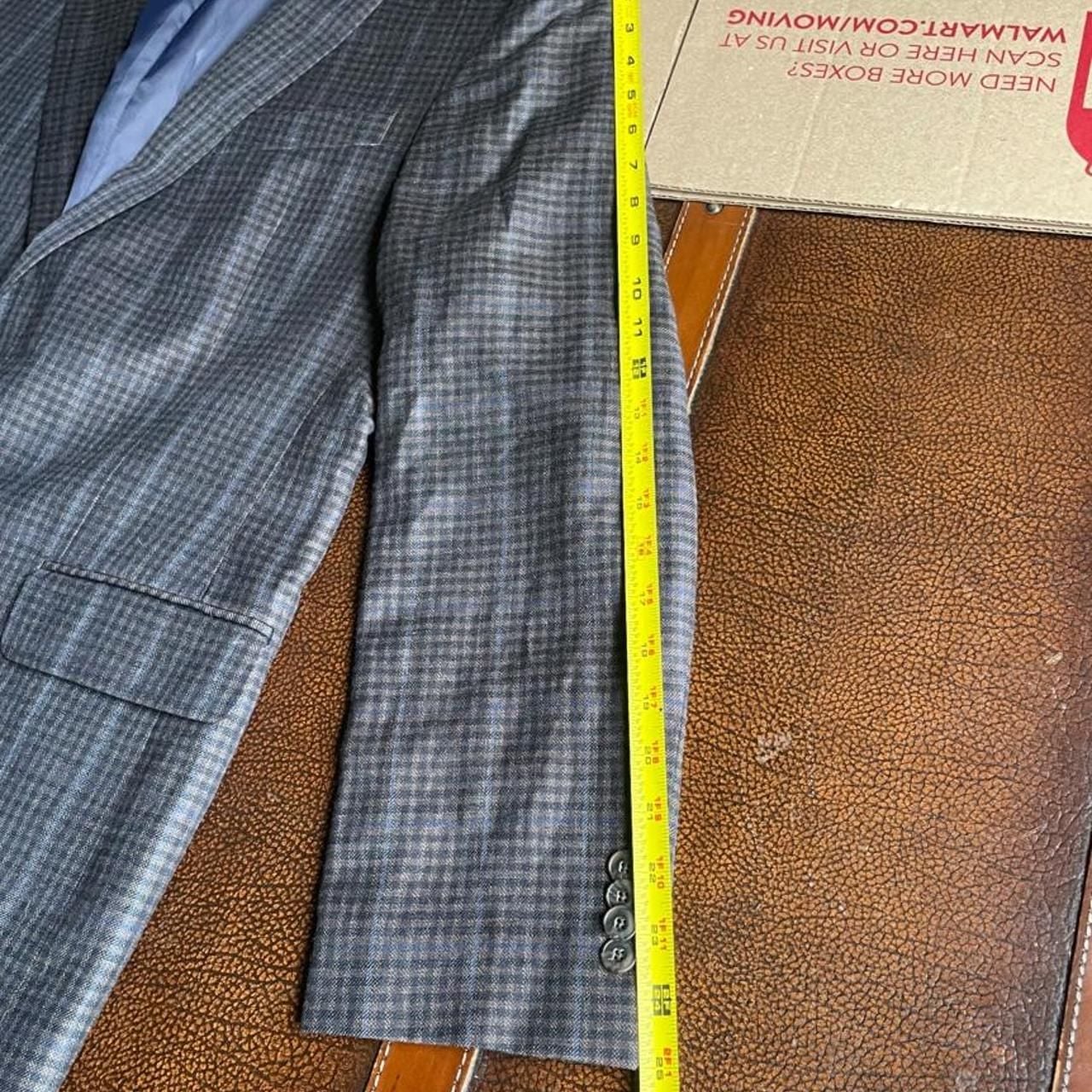 Jos A Bank Blazer 42R Linen Blend Slim Fit Brrr Comfort Glen Plaid New 6