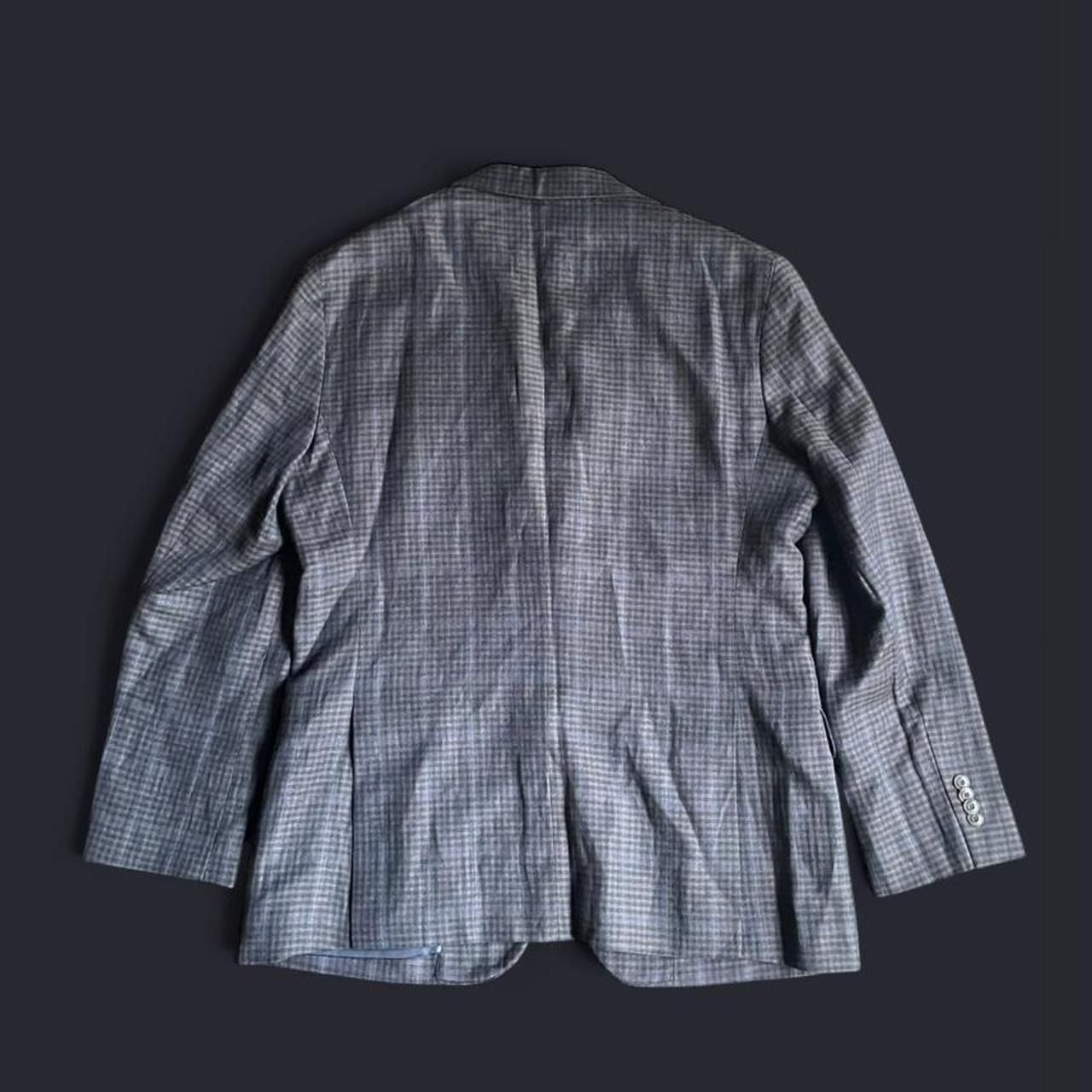 Jos A Bank Blazer 42R Linen Blend Slim Fit Brrr Comfort Glen Plaid New 9