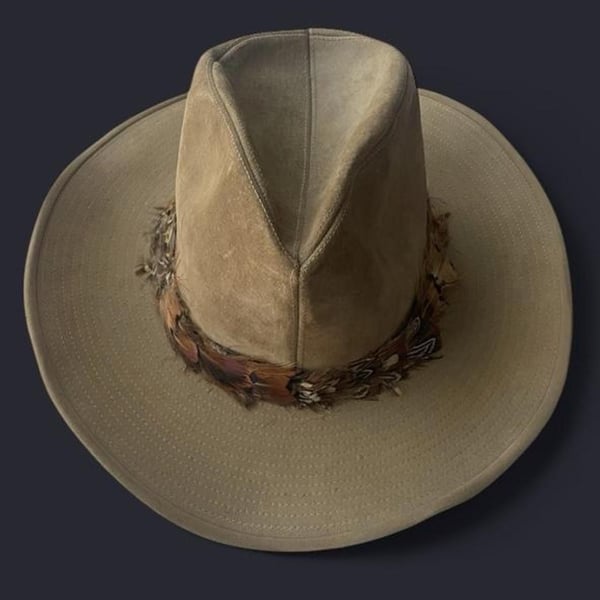 Vintage Resistol Stagecoach Hat Suede Western Size 7 1/2 Feather Band
