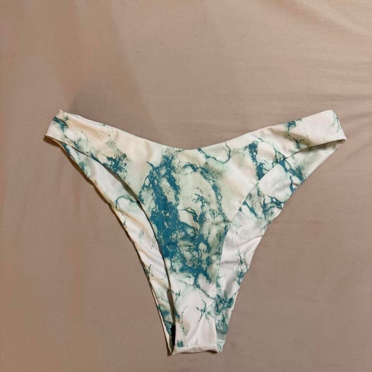 SHEIN 3-Piece Marble Print Underwire Bikini Set with Cover Up Skirt Size L 3