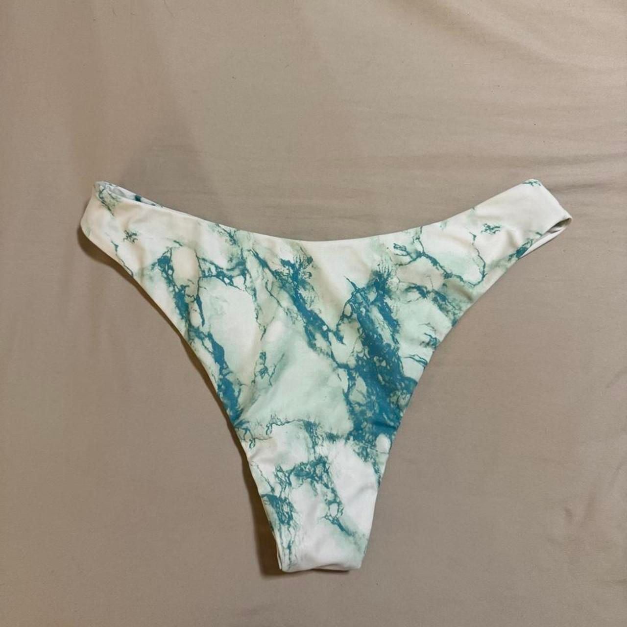 SHEIN 3-Piece Marble Print Underwire Bikini Set with Cover Up Skirt Size L 4