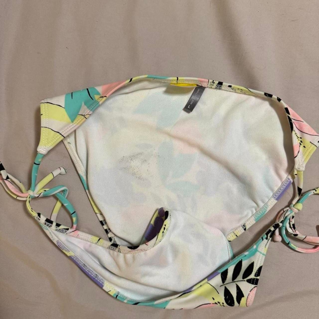 LA Hearts Floral Fruit Print Halter Ruffle Bikini Set 7