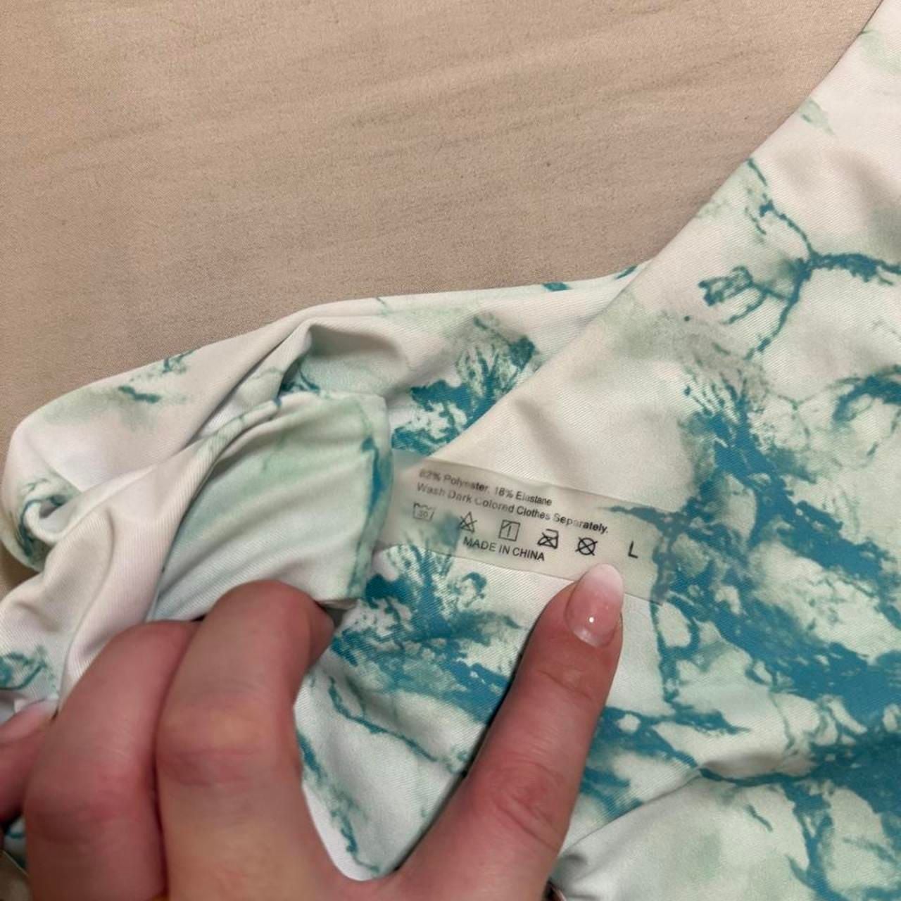 SHEIN 3-Piece Marble Print Underwire Bikini Set with Cover Up Skirt Size L 5