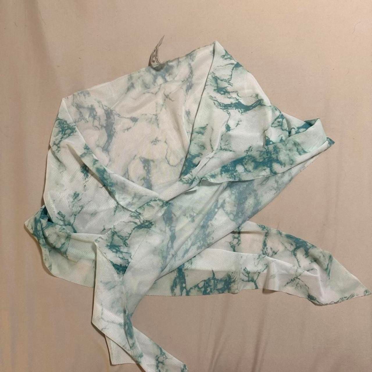 SHEIN 3-Piece Marble Print Underwire Bikini Set with Cover Up Skirt Size L 6