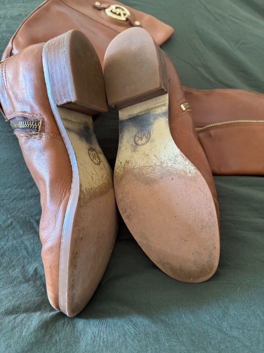 Michael Kors Women's Leather Boots - Style #AA13G, Size 7.5, Rgt Zipper Replaced 8