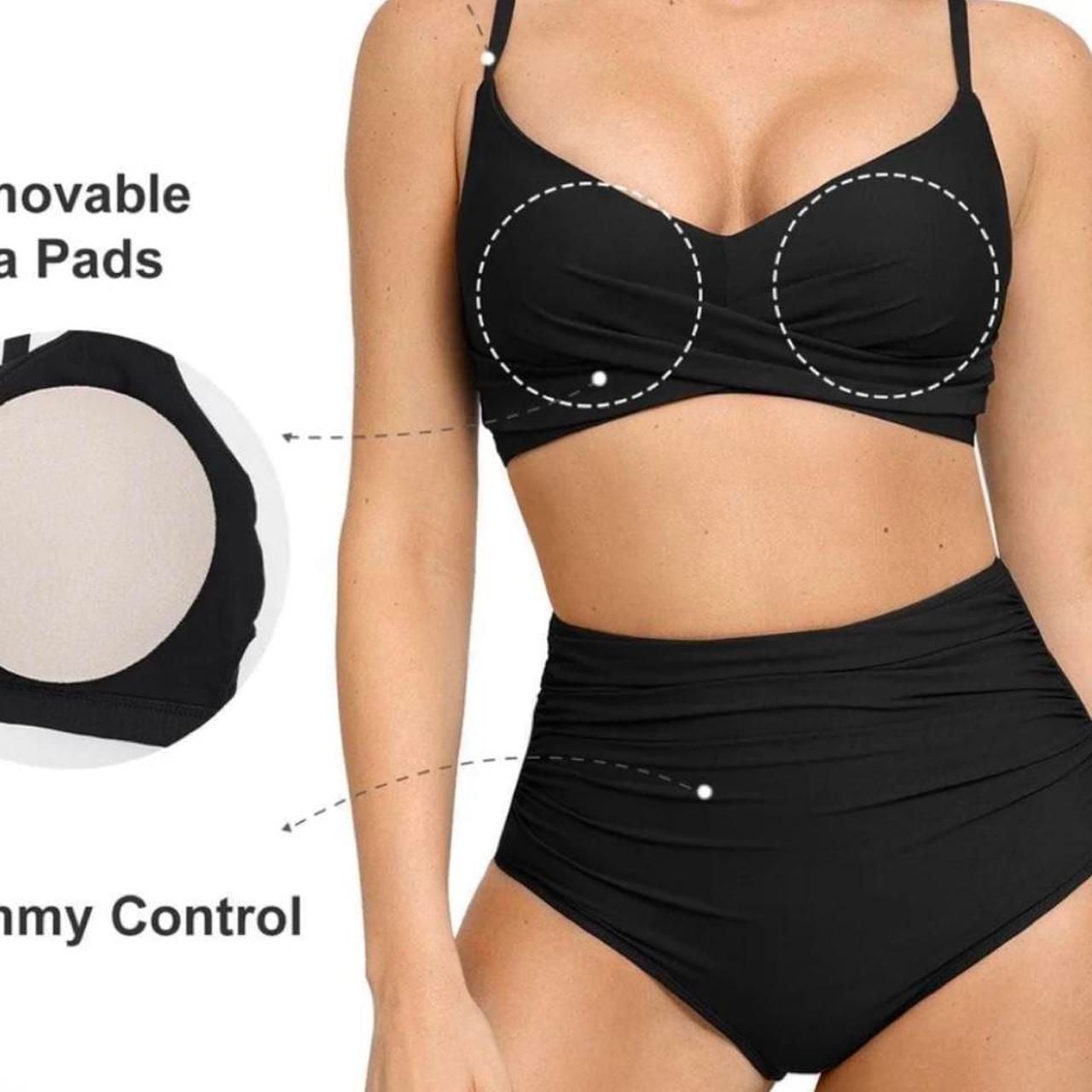 Popilush Black Ruched Sculpting Shapewear Bikini Set 4