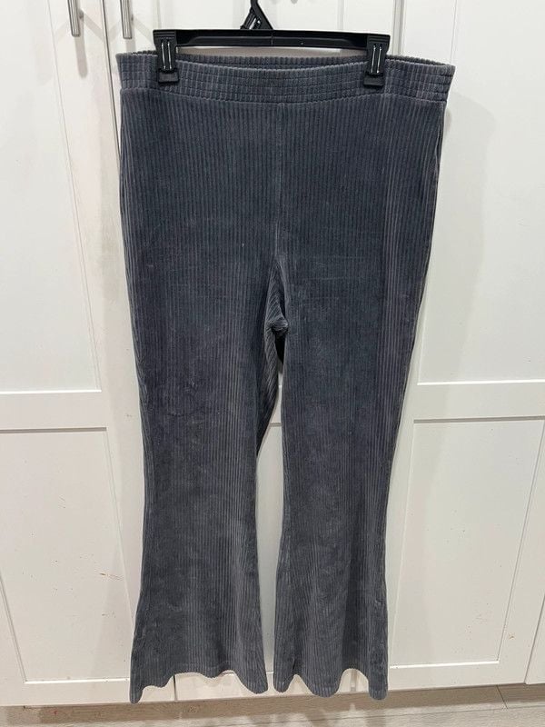 Aerie gray corduroy legging bell bottoms 2