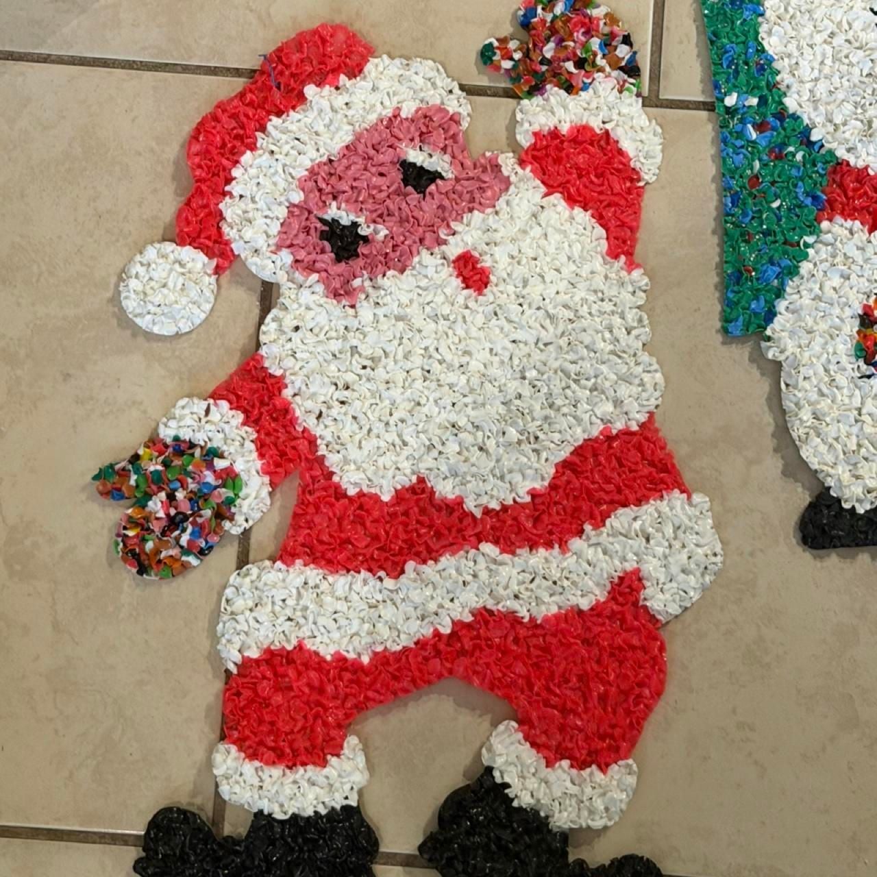 Vintage Christmas Melted Popcorn Plastic Decor 4-Piece Lot 2
