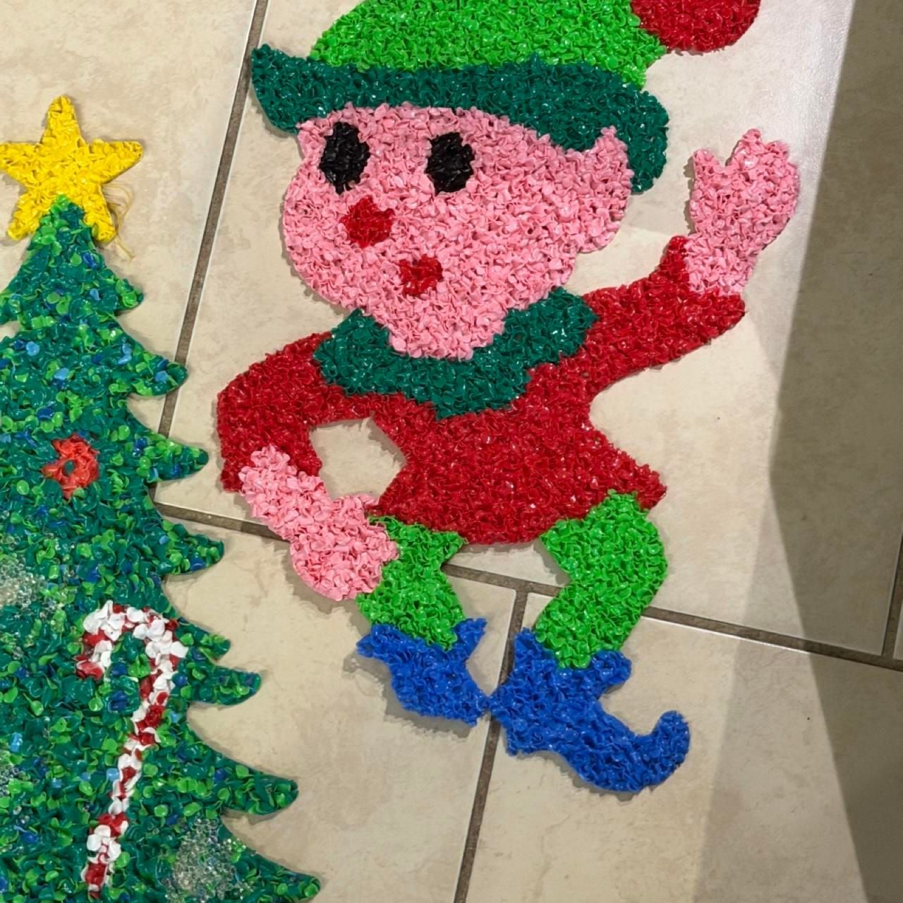 Vintage Christmas Melted Popcorn Plastic Decor 4-Piece Lot 5