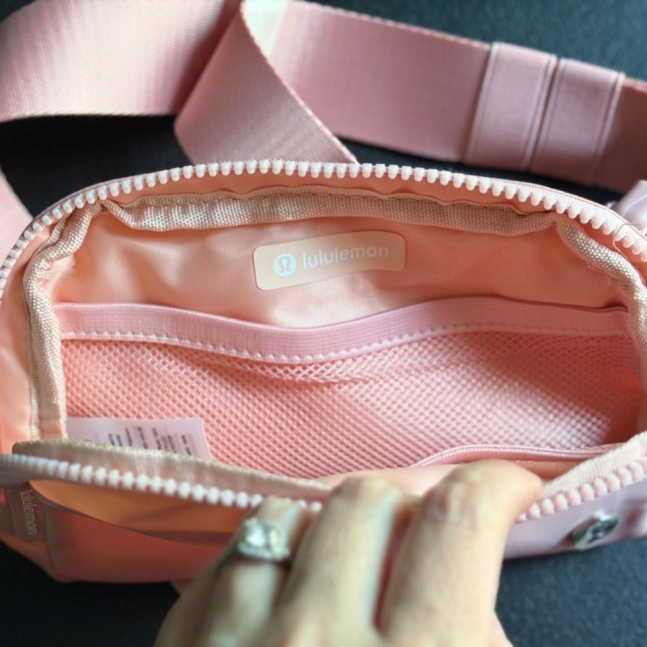 Lululemon Everywhere Belt Bag 1L Pink and Metallic Silver Clippable Card Pouch Set 3