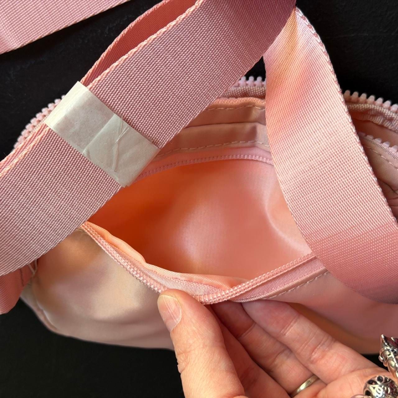 Lululemon Everywhere Belt Bag 1L Pink and Metallic Silver Clippable Card Pouch Set 5