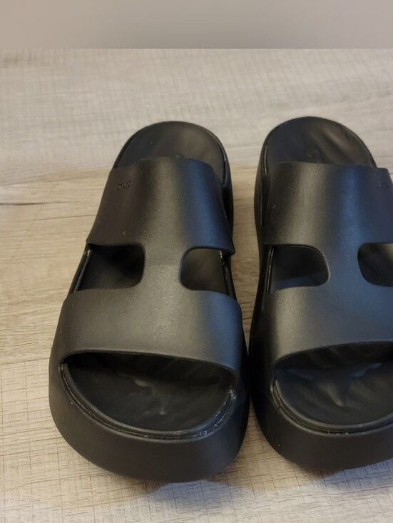 CROCS Men's Black Dual-Strap Slide Sandals 2