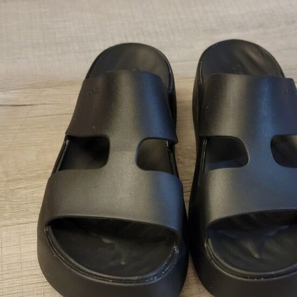 CROCS Men's Black Dual-Strap Slide Sandals