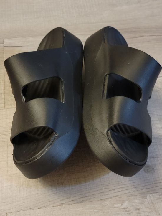 CROCS Men's Black Dual-Strap Slide Sandals 4