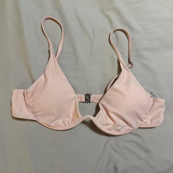 SHEIN 3-Piece Pale Pink Underwire Bikini and Butterfly Mesh Sarong Set