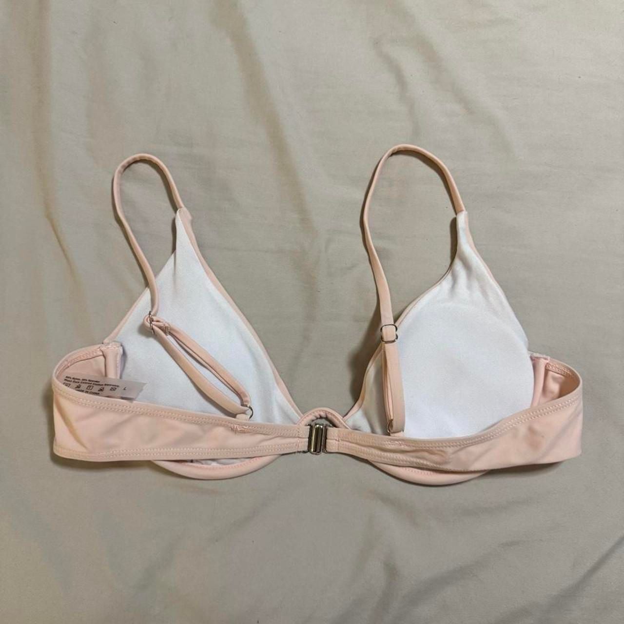 SHEIN 3-Piece Pale Pink Underwire Bikini and Butterfly Mesh Sarong Set 2