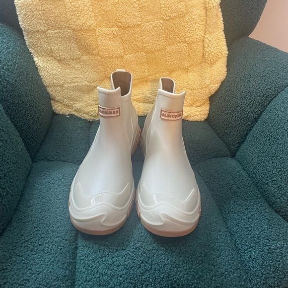 Aigle White Ankle Rain Boots 2