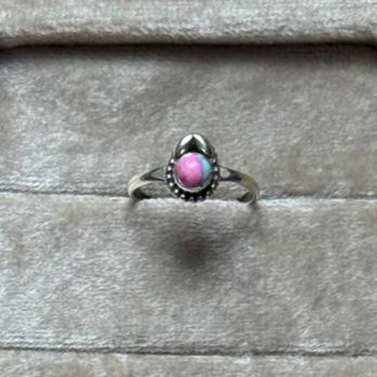 Kingman Cotton Candy Turquoise Sterling Silver Artisan Ring 2
