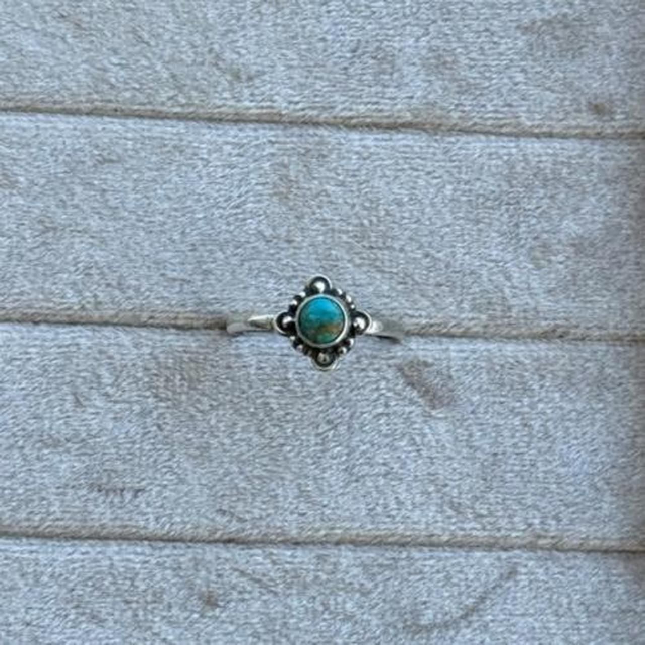 Southwestern Kingman Turquoise Ring .925 Sterling Silver Artisan Handmade 2