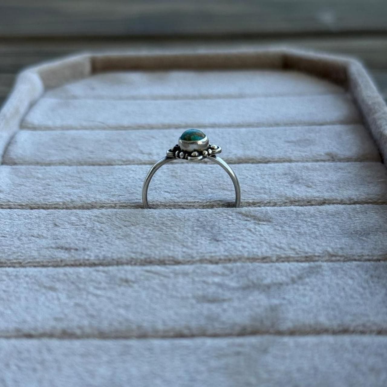 Southwestern Kingman Turquoise Ring .925 Sterling Silver Artisan Handmade 4
