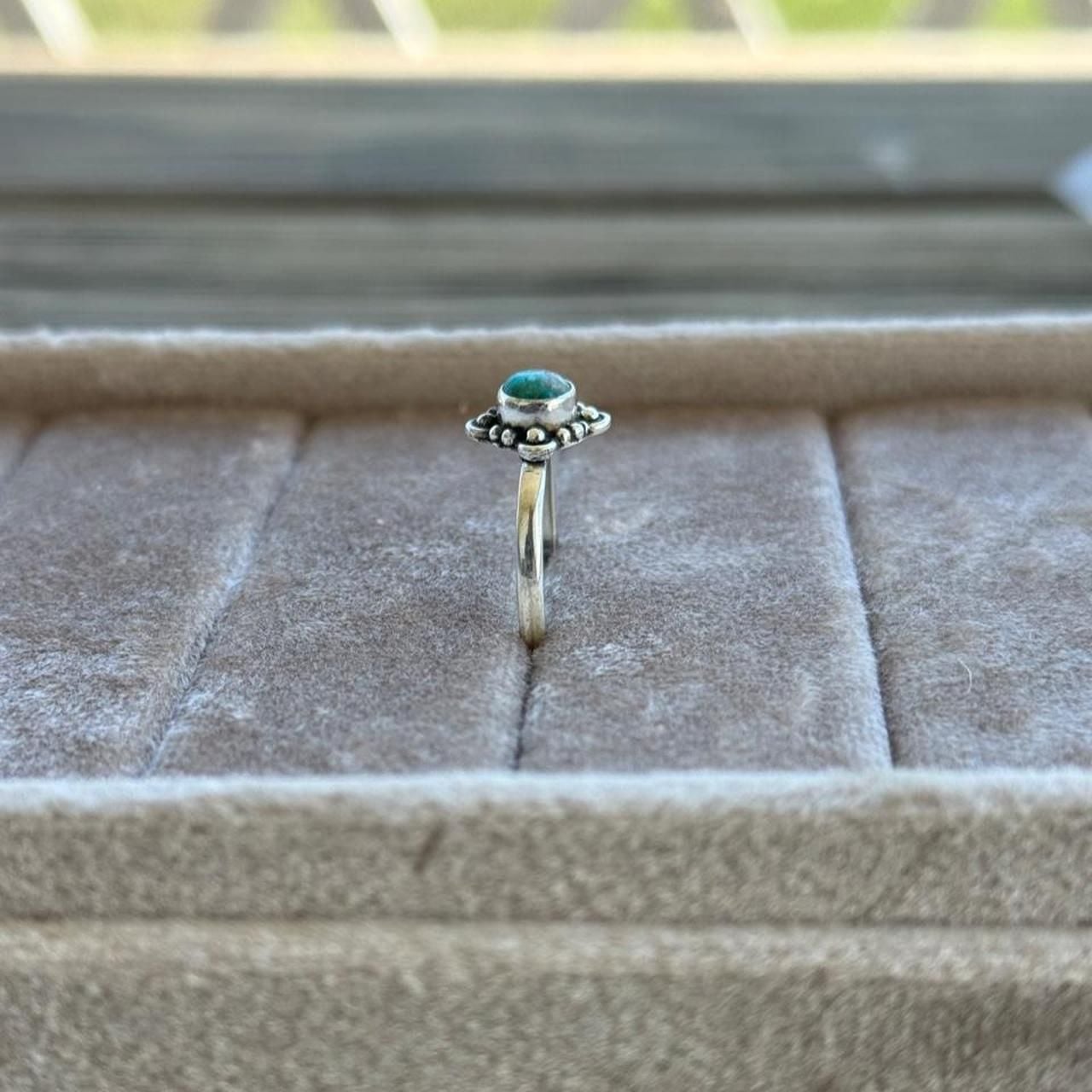 Southwestern Kingman Turquoise Ring .925 Sterling Silver Artisan Handmade 5
