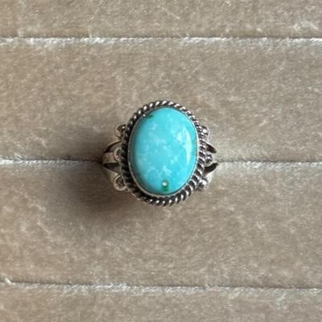 Navajo Handmade Sonoran Gold Turquoise Sterling Silver Ring 2