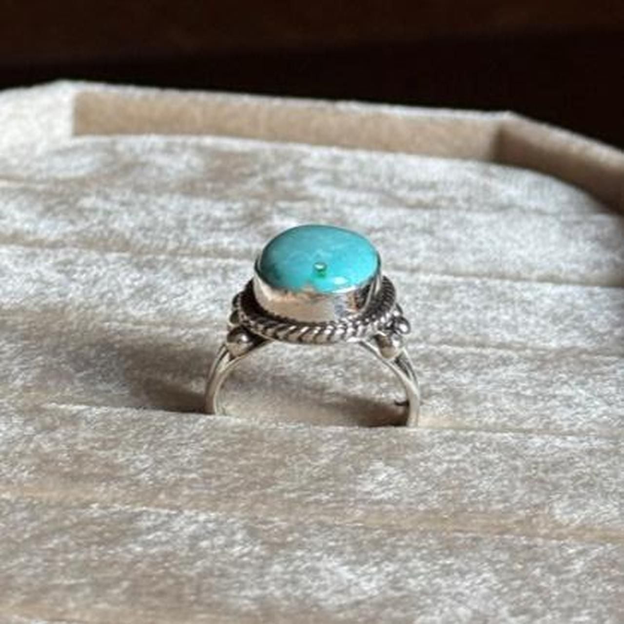 Navajo Handmade Sonoran Gold Turquoise Sterling Silver Ring 3
