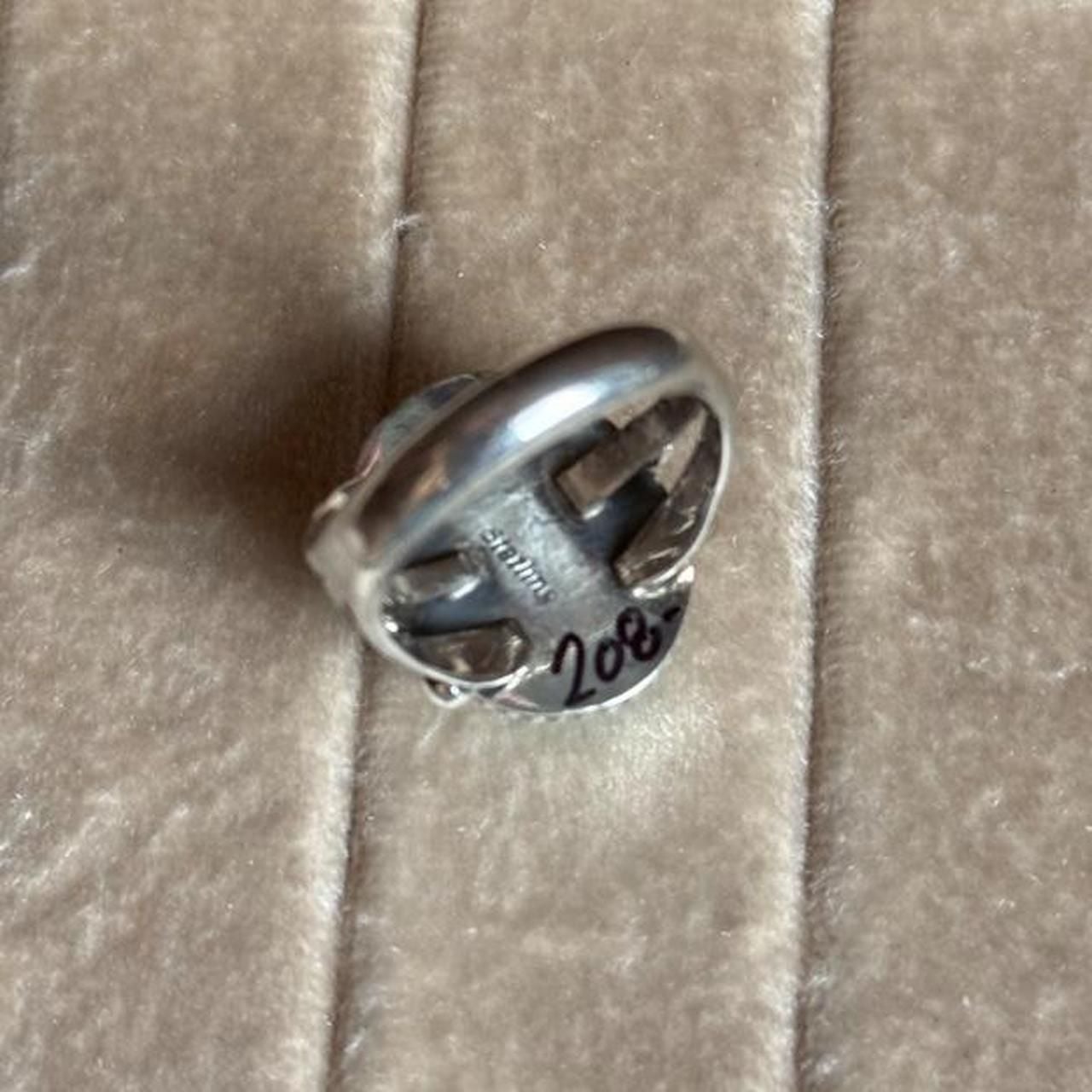Navajo Handmade Sonoran Gold Turquoise Sterling Silver Ring 5